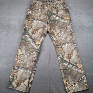 Realtree Mens 32x32 Camouflage Cotton Pants Hunting Xtra Brown Green